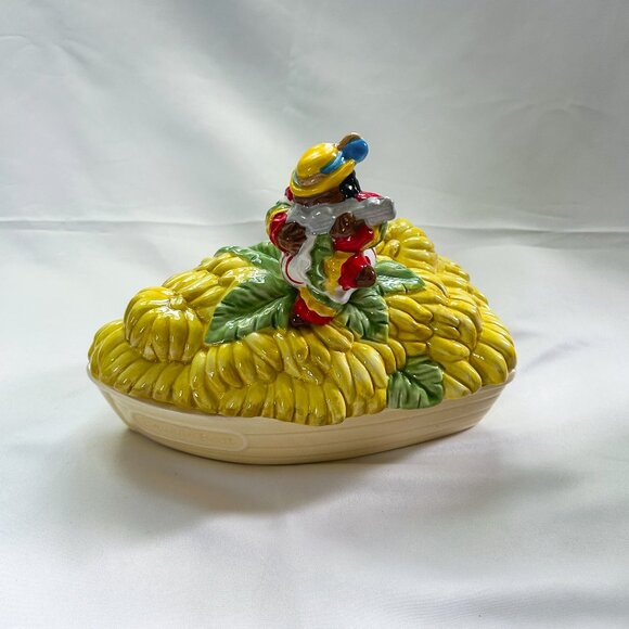 Fitz and Floyd Red Lacquer Rio Rita Banana Boat Covered Dish, Vintage Rare - Picture 2 of 12